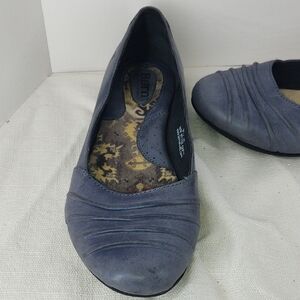 Born Blue Ballet Flats with Pleated Detailing